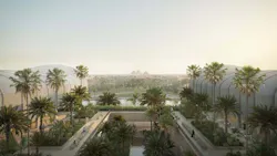 Cairo Hospital with Pyramids in the background Cairo Hospital with Pyramids in the background