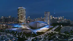 Populous-designed Toronto performance venue aerial Populous-designed Toronto performance venue aerial