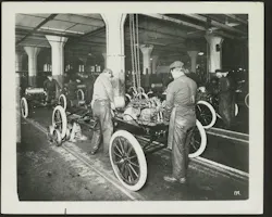 Model Ts being assembled in the Ford plant Model Ts being assembled in the Ford plant
