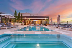 The Pullman pool and spa terrace The Pullman pool and spa terrace