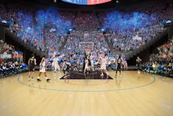 Intuit Dome at half court Intuit Dome at half court