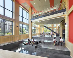 Kenneth K.T. Yen Humanities Building interior gathering space Kenneth K.T. Yen Humanities Building interior gathering space