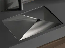 Stainless steel flush-mount bathroom sink in black Stainless steel flush-mount bathroom sink in black