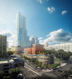 Rendering of the Colburn Center at the Colburn School. View from Hill Street and 2nd Street intersection. Courtesy Frank O. Gehry & Gehry Partners, LLP Rendering of the Colburn Center at the Colburn School. View from Hill Street and 2nd Street intersection. Courtesy Frank O. Gehry & Gehry Partners, LLP