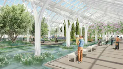 Rendering of people in conservatory Rendering of people in conservatory