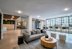 Lobby area of adaptive reuse housing project Lobby area of adaptive reuse housing project