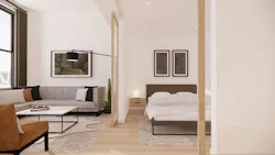 A Lighter Color Palette Increases Openness In Micro Studio Units Of Less Than 500 Square Feet A Lighter Color Palette Increases Openness In Micro Studio Units Of Less Than 500 Square Feet