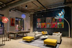 Art deco lobby interior of mixed-use adaptive reuse project Art deco lobby interior of mixed-use adaptive reuse project