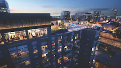 Phase 2 of the three-building Gulch Union project in Nashville is a 357,000-sf, 29-story tower with 308 residences. Rendering: HKS Phase 2 of the three-building Gulch Union project in Nashville is a 357,000-sf, 29-story tower with 308 residences. Rendering: HKS