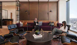 The pandemic caused many law firms to rethink the purpose of their office space. It has resulted in offices like this one at Haynes and Boone in Denver, Colo., that feature lounge spaces The pandemic caused many law firms to rethink the purpose of their office space. It has resulted in offices like this one at Haynes and Boone in Denver, Colo., that feature lounge spaces