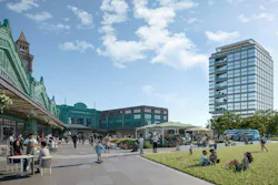 Warmington Plaza at Hoboken Connect will include an outdoor Farmer’s Market. Image: LCOR Warmington Plaza at Hoboken Connect will include an outdoor Farmer’s Market. Image: LCOR