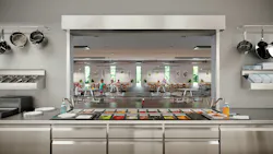 Fire rated counter door in school cafeteria Fire rated counter door in school cafeteria