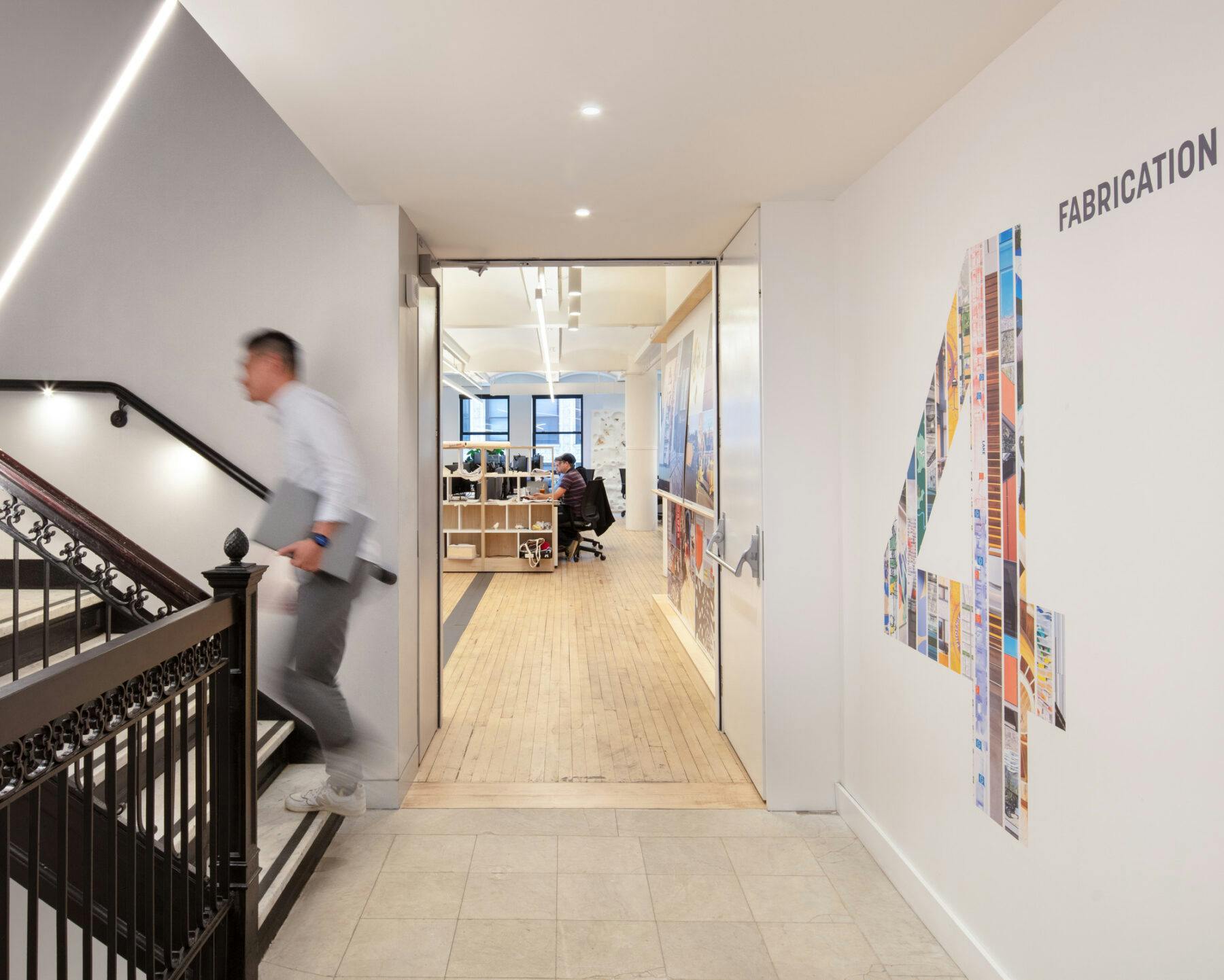 Sasaki designed its Boston studio to incorporate unassigned seating on each of its seven levels