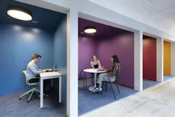 Semi-private nooks on the quiet floor offer an alternative to workstations Semi-private nooks on the quiet floor offer an alternative to workstations