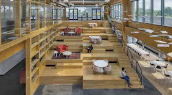 Pictured: Cleveland Foundation Headquarters, Cleveland, Ohio. The Barbara Haas Rawson Community Stair is the centerpiece of the Cleveland Foundation’s headquarters, blending mass timber construction with a warm, transparent, and welcoming design Pictured: Cleveland Foundation Headquarters, Cleveland, Ohio. The Barbara Haas Rawson Community Stair is the centerpiece of the Cleveland Foundation’s headquarters, blending mass timber construction with a warm, transparent, and welcoming design