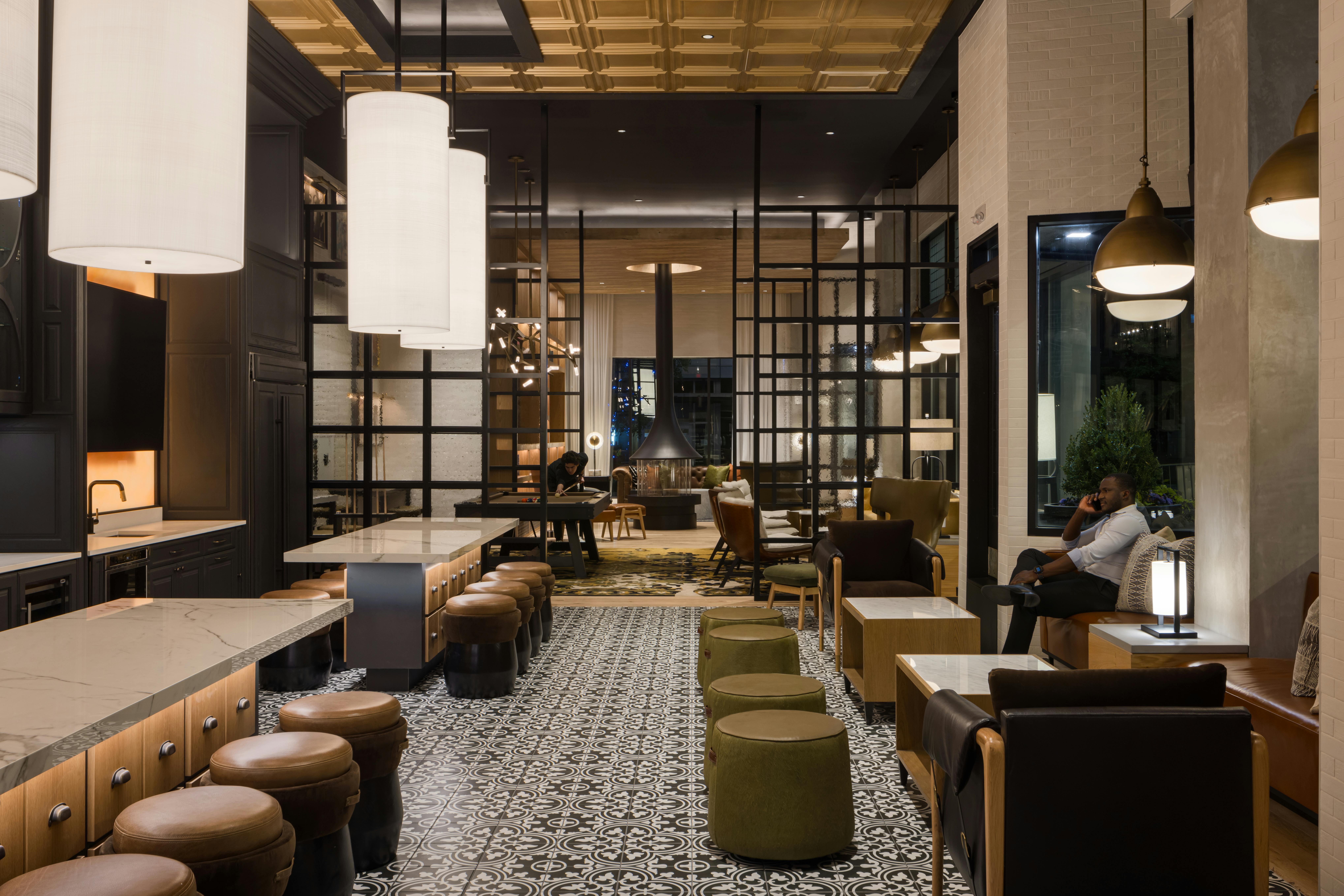 Pictured: The Midland Lofts, Kansas City, Mo. To supplement the apartments&rsquo; compact floorplans, Midland Lofts offers community amenities such as a library, co-working space, and coffee bar