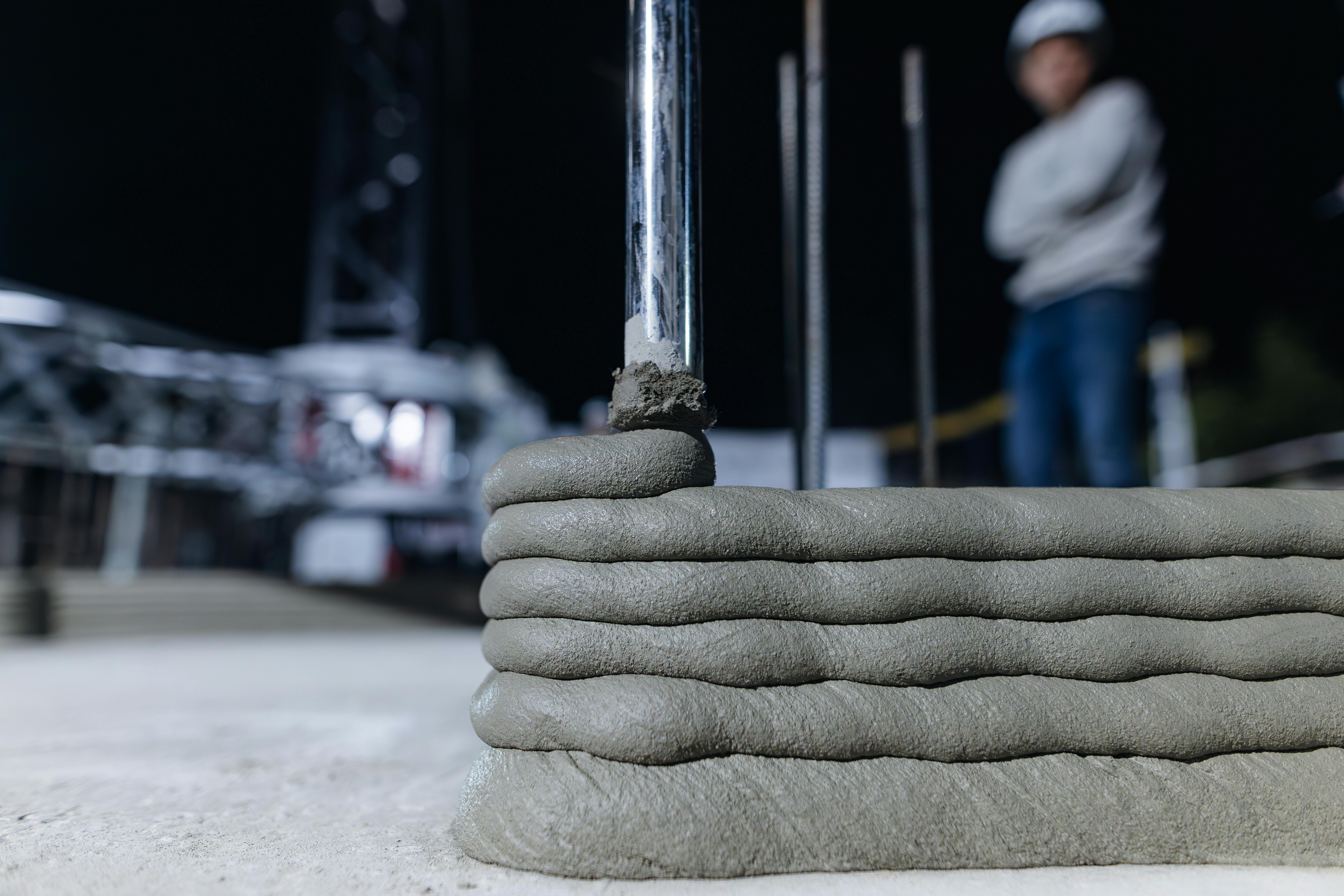 Modern construction of 3D houses. printed house using a 3D printer. printed house on a 3D printer, innovative construction technologies.