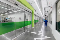 Lab spaces are brought to life with color, lighting, and graphics. Photo © LPA Lab spaces are brought to life with color, lighting, and graphics. Photo © LPA