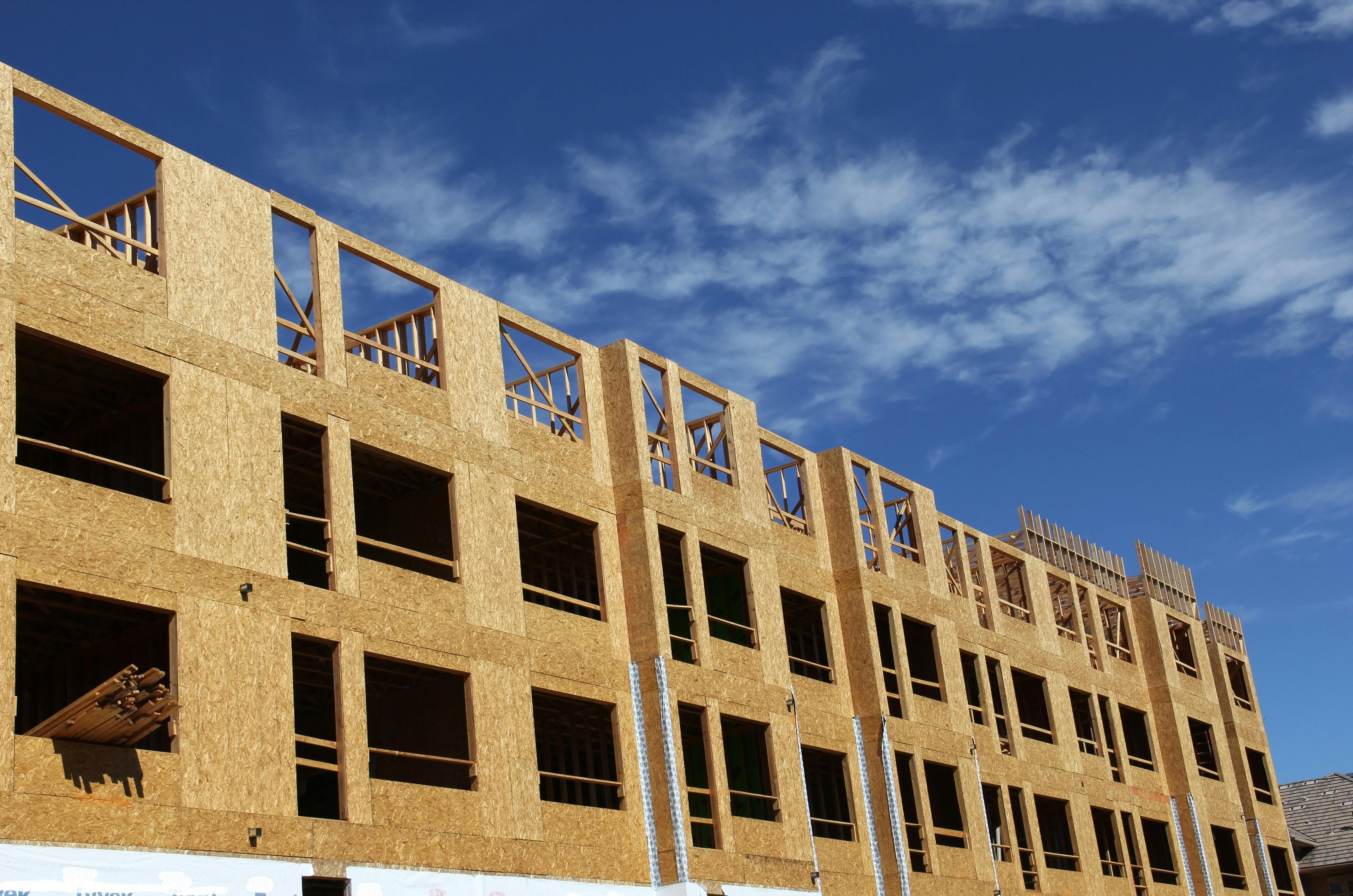 Large Apartment Complex under Construction. New construction of a large apartment complex