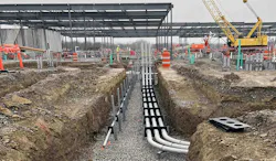 Heat transfer can be impacted by the depth of the buried cables. Photo courtesy Stantec Heat transfer can be impacted by the depth of the buried cables. Photo courtesy Stantec