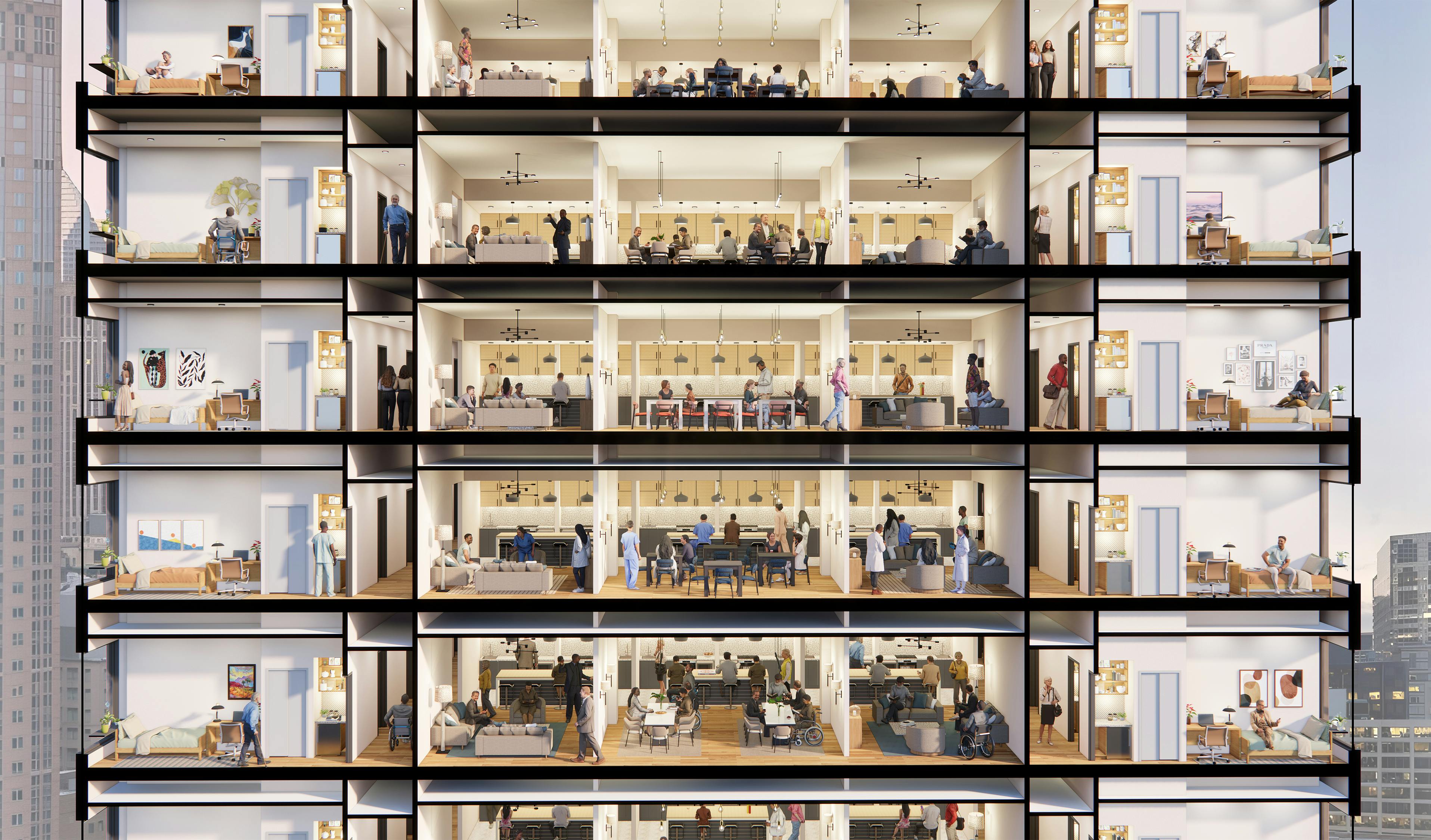 Potential floor arrangement. Rendering &copy; Gensler