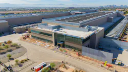 Aerial view of a data center under construction. An aerial View of the Qts Data Center in Central Phoenix Under Construction Aerial view of a data center under construction. An aerial View of the Qts Data Center in Central Phoenix Under Construction