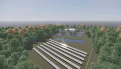 The new police station will be powered by a solar array. The new police station will be powered by a solar array.