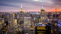 Empire State Building, New York City Manhattan during Sunset. Great view of the Empire State Building and New York city lights during sun set Empire State Building, New York City Manhattan during Sunset. Great view of the Empire State Building and New York city lights during sun set