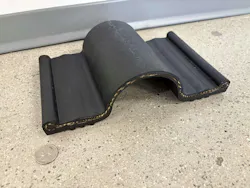 Sample of rubber gland of clamped reinforced rubber EJS. Clamping system not shown Sample of rubber gland of clamped reinforced rubber EJS. Clamping system not shown