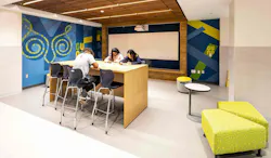 Student study lounges provide a space to collaborate and learn at Gunn Junior High and Fine Arts and Dual Language Academy in Texas Student study lounges provide a space to collaborate and learn at Gunn Junior High and Fine Arts and Dual Language Academy in Texas