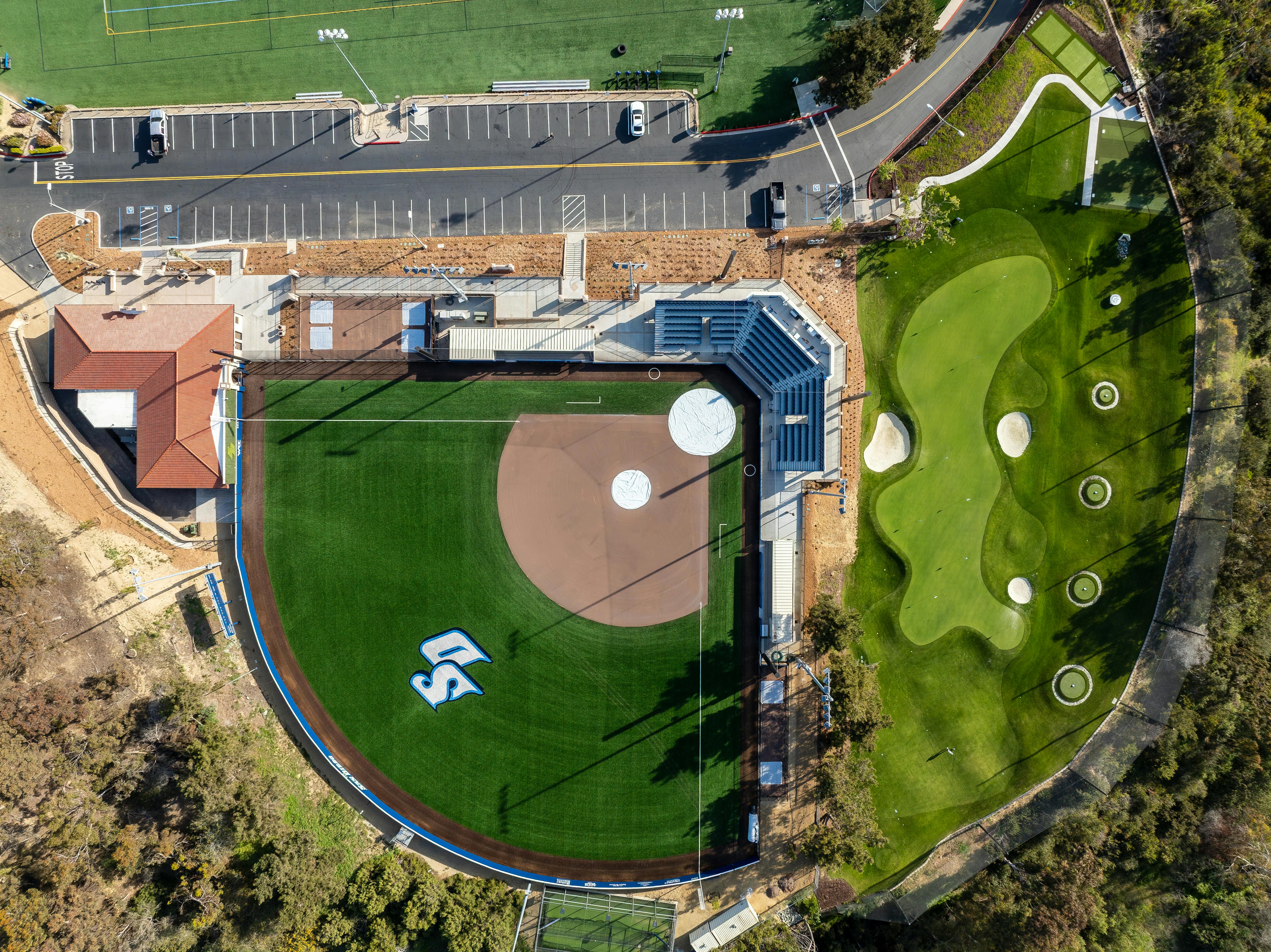 Pictured: Reggie Smith Softball Facility & Field at the University of San Diego. Photo: &copy; Pink Media Productions, courtesy Level 10 Construction