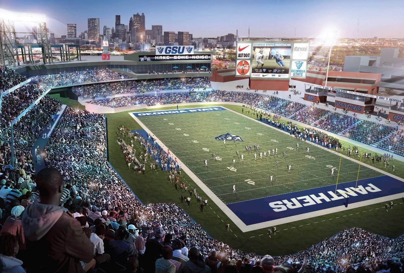 Rendering of Georgia State University&rsquo;s football stadium renovation