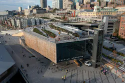 An aerial view of the Seattle Aquarium in Washington State, which recently opened a 19-exhibiit Ocean Pavilion. An aerial view of the Seattle Aquarium in Washington State, which recently opened a 19-exhibiit Ocean Pavilion.