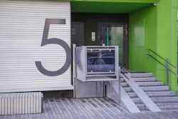 The special elevator for the disabled at the entrance to the living house. The special elevator for the disabled at the entrance to the living house.