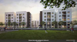 Sterling Tiger Valley will offer 259 units ranging from 1-bedroom to 5-bedrooms, totaling 845 beds. Rendering courtesy Meeks + Partners Sterling Tiger Valley will offer 259 units ranging from 1-bedroom to 5-bedrooms, totaling 845 beds. Rendering courtesy Meeks + Partners