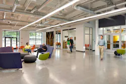 Reflective surfaces like those at Open Works can impact circadian lighting as much as enlarging windows. Photo courtesy Quinn Evans Reflective surfaces like those at Open Works can impact circadian lighting as much as enlarging windows. Photo courtesy Quinn Evans