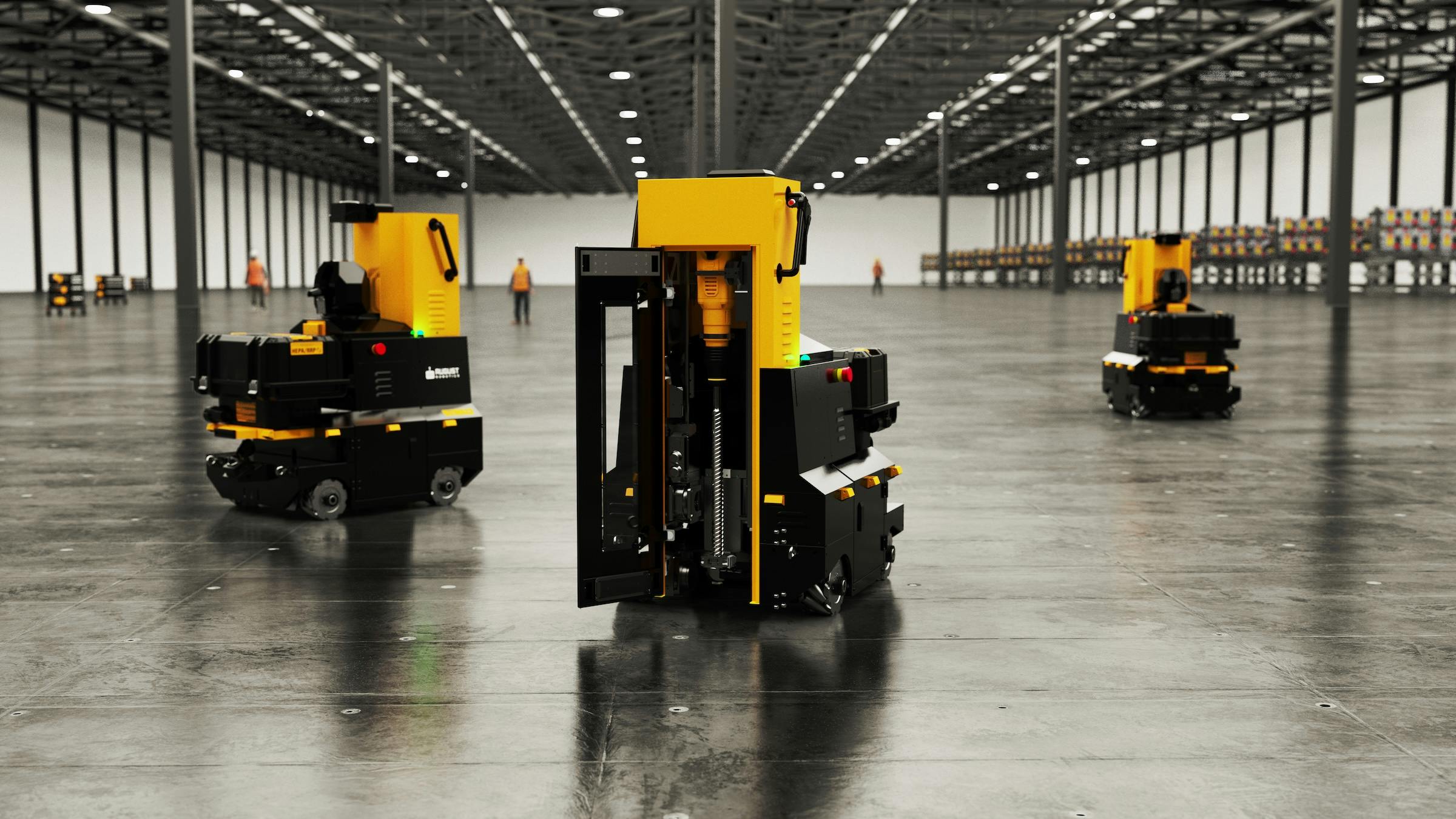 Powered by August Robotics&rsquo; autonomous drilling and fleet orchestration platform, the robot achieved 99.97% drilling accuracy across 90,000+ holes throughout ongoing pilot program with a leading data center hyperscaler. Photo courtesy Dewalt