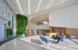 The new lobby and wide corridors at TriHealth’s Bethesda North Hospital help patients and visitors easily find their destination and self-navigate there. Photo courtesy GBBN The new lobby and wide corridors at TriHealth’s Bethesda North Hospital help patients and visitors easily find their destination and self-navigate there. Photo courtesy GBBN