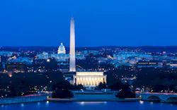 MARCH 26, 2018 - ARLINGTON, VA - WASH D. C. - Aerial view of Washington D. from Top of Town. America, national. from Top of Town restaurant, Arlington, Virginia shows Lincoln & Washington Memorial and U. S. Capitol. MARCH 26, 2018 - ARLINGTON, VA - WASH D. C. - Aerial view of Washington D. from Top of Town. America, national. from Top of Town restaurant, Arlington, Virginia shows Lincoln & Washington Memorial and U. S. Capitol.