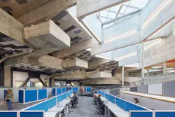 The Bakar BioEnginuity Hub allows scientists to foster ideas that could one day help society. Housing it in this rehabbed Brutalist structure helped prevent the demolition of the 1970s-era building. The Bakar BioEnginuity Hub allows scientists to foster ideas that could one day help society. Housing it in this rehabbed Brutalist structure helped prevent the demolition of the 1970s-era building.