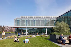 A lush rooftop garden is accessible for staff to host meetings with each other and with patients while enjoying access to fresh air and biophilia. A lush rooftop garden is accessible for staff to host meetings with each other and with patients while enjoying access to fresh air and biophilia.