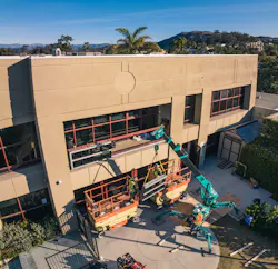 The solar windows at the Olive Building were fabricated off-site and placed where no windows existed before. They’re located near a community space and provide power for people to charge devices. The solar windows at the Olive Building were fabricated off-site and placed where no windows existed before. They’re located near a community space and provide power for people to charge devices.
