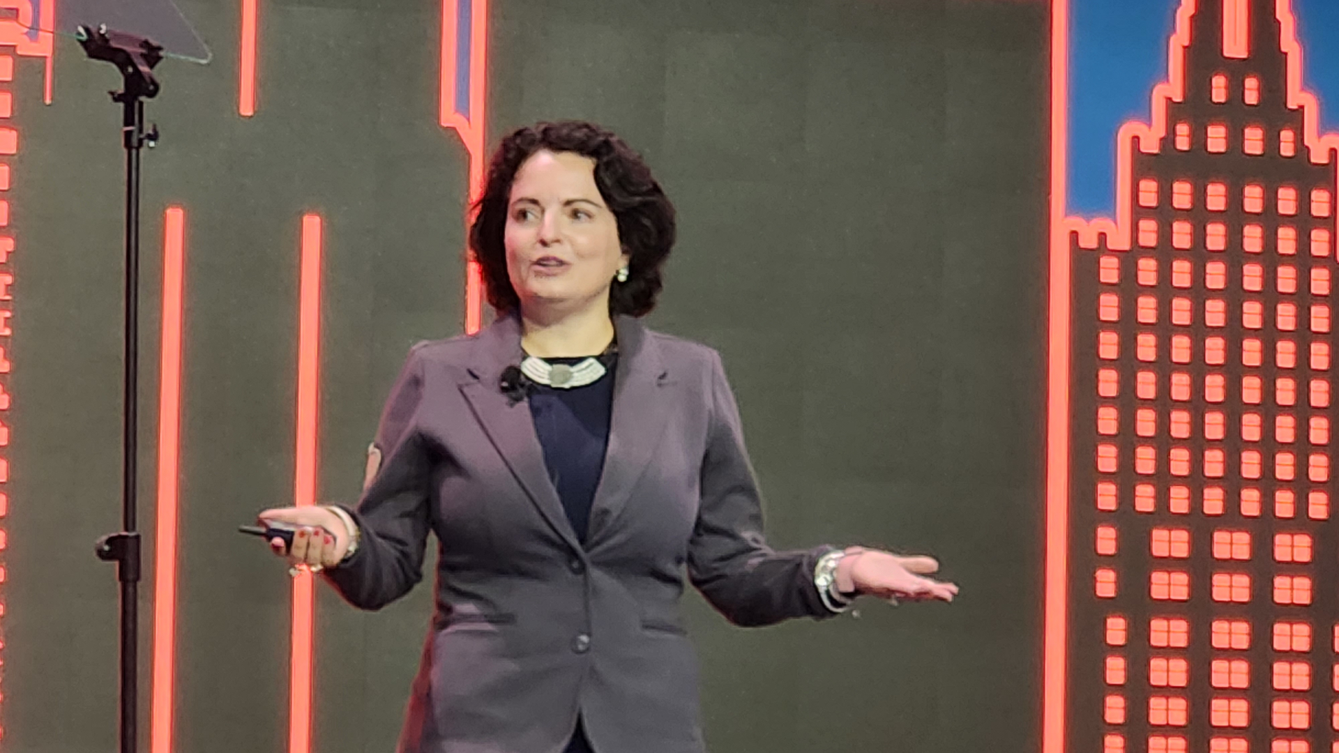 Melissa Swift delivers her Tuesday keynote address at the 2023 BOMA International Conference & Expo in Kansas City, Missouri.