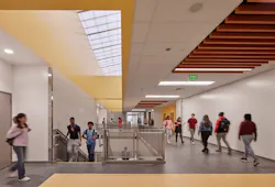 The Grover Cleveland Charter High School in Reseda, California, incorporates the Poly Skylight by Kingspan Light + Air. Skylights are a great way to bring natural light into a building if your facility can support them. The Grover Cleveland Charter High School in Reseda, California, incorporates the Poly Skylight by Kingspan Light + Air. Skylights are a great way to bring natural light into a building if your facility can support them.