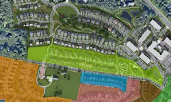 Aerial image of the all-electric and fully storm resilient neighborhood known as Hillside East in Vermont. Aerial image of the all-electric and fully storm resilient neighborhood known as Hillside East in Vermont.