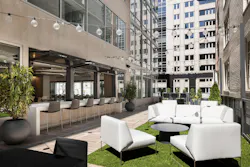 The terrace at 1750 H Street was enlarged to create more outdoor space. The terrace at 1750 H Street was enlarged to create more outdoor space.