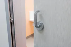 Pull handles—like these, spotted at a children’s hospital—are easy to operate with a closed fist. Pull handles—like these, spotted at a children’s hospital—are easy to operate with a closed fist.