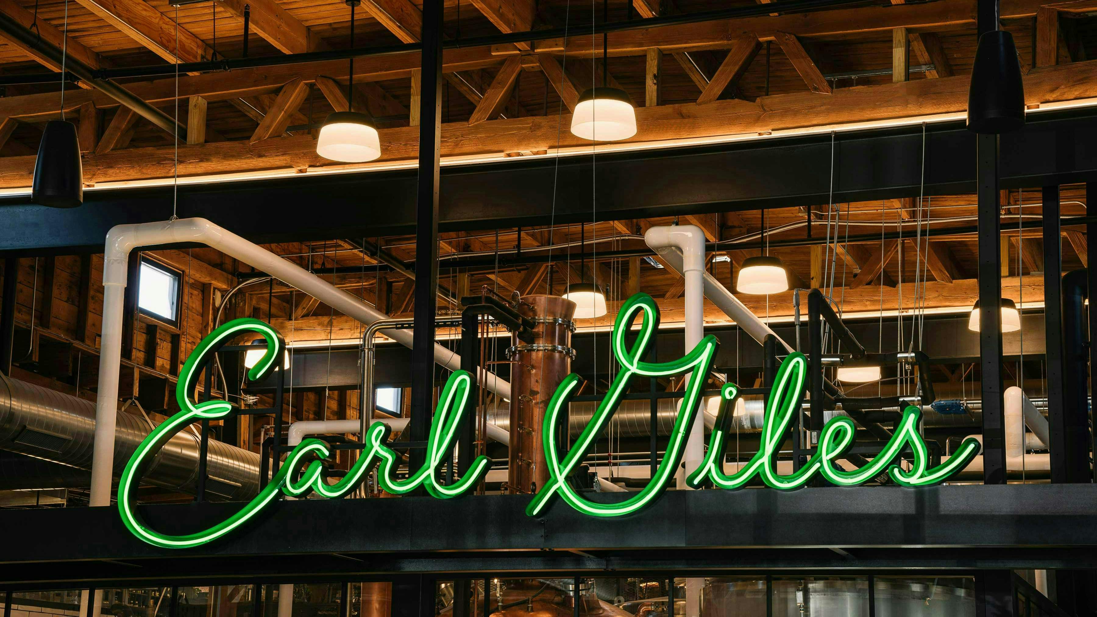 Hollowcore HC1600 luminaires by Luminis Lighting illuminate the Earl Giles Distillery in Minneapolis.