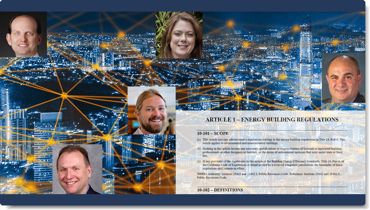 At Strategies in Light, a panel of regulatory specialists across the lighting and controls industry will delve into discussion about policy and how to ensure it strengthens objectives toward energy resiliency, equity, economic balance, and more with regard to lighting in the built environment. (Photo credits: Background image courtesy of California Energy Alliance; all speaker photos released with permission via Strategies in Light/Endeavor Business Media.)