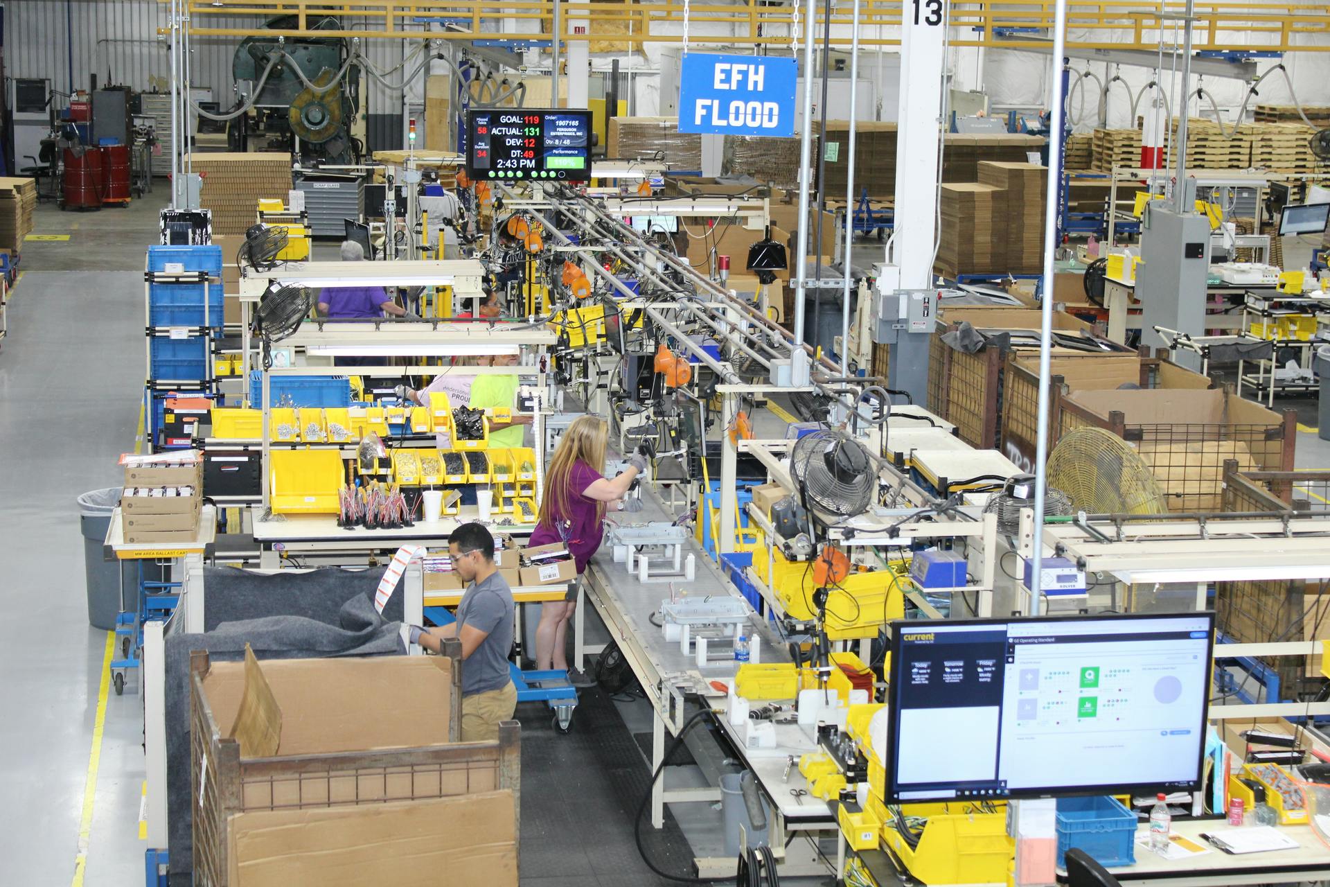 Current's lean manufacturing facility in Hendersonville, NC uses almost modular production line pods to be able to handle the diverse set of orders that passes through the facility. (Photo credits: All images courtesy of Current.)